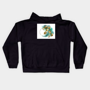 Ginko Biloba Gold Leaf Monogram Kids Hoodie